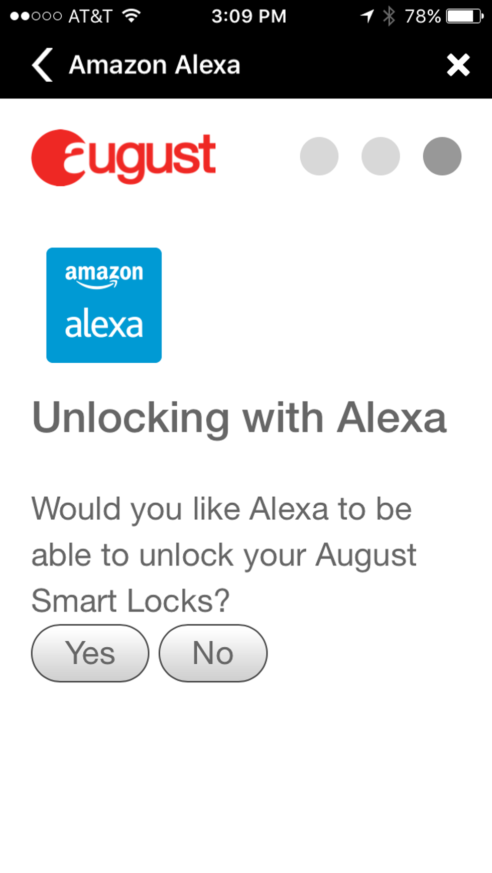 screenshot of august app