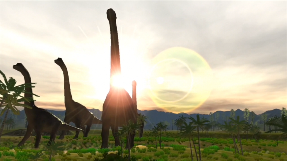 screenshot of dinosaurs from Jurassic VR