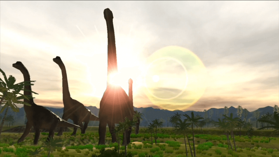 screenshot of dinosaurs from Jurassic VR