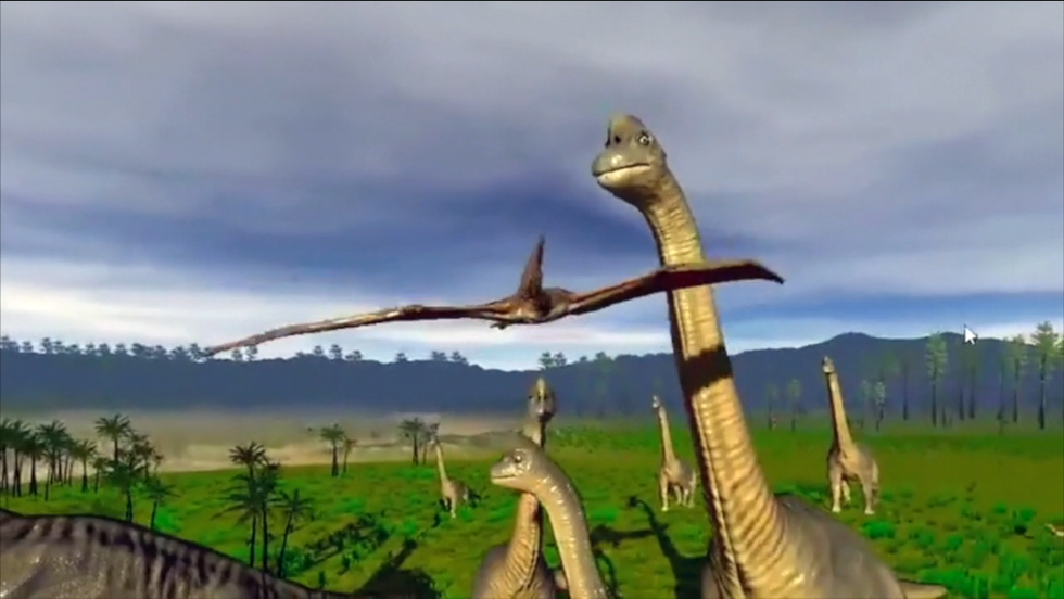 screenshot of dinosaurs from Jurassic VR