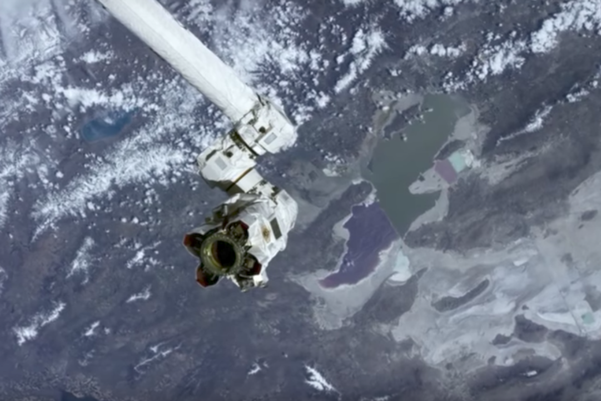 a photo of a satellite in orbit