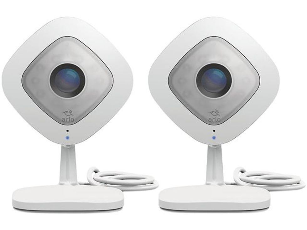 product shot of two Arlo indoor cameras