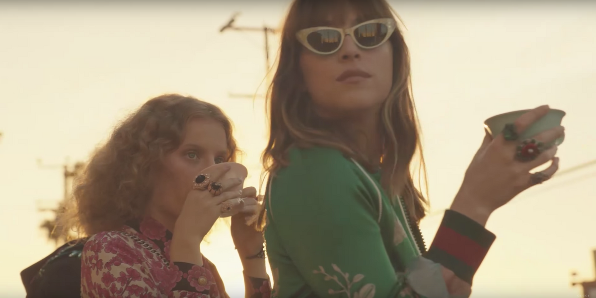 Watch Gucci's Girls Float in a Peony-Filled Pond for "Bloom"