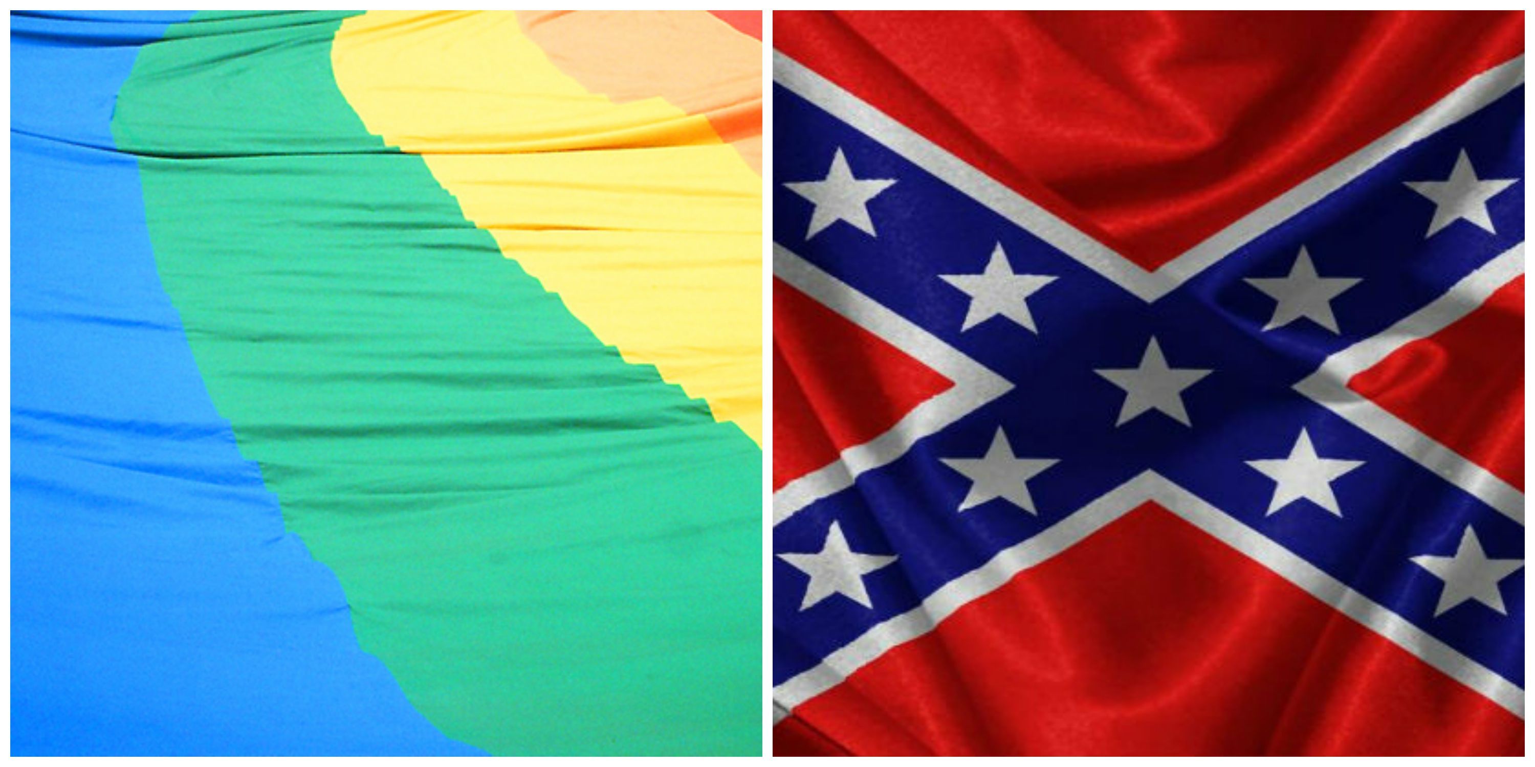 confederate flag in gay pride colors
