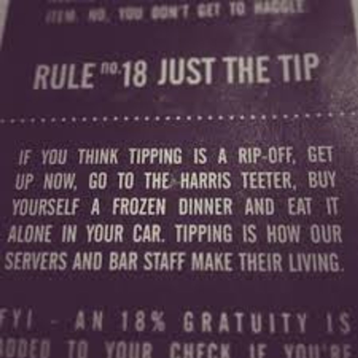 What percent should you tip a waitress