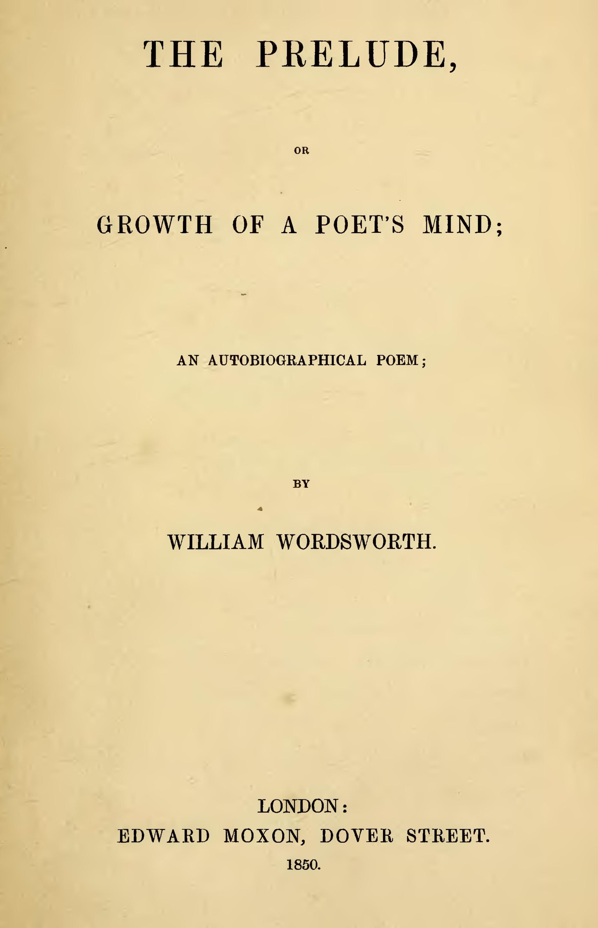 The Prelude by William Wordsworth