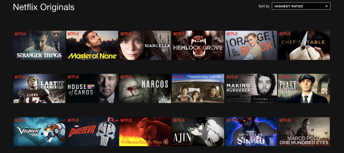 The Top 10 Netflix Originals TV Shows