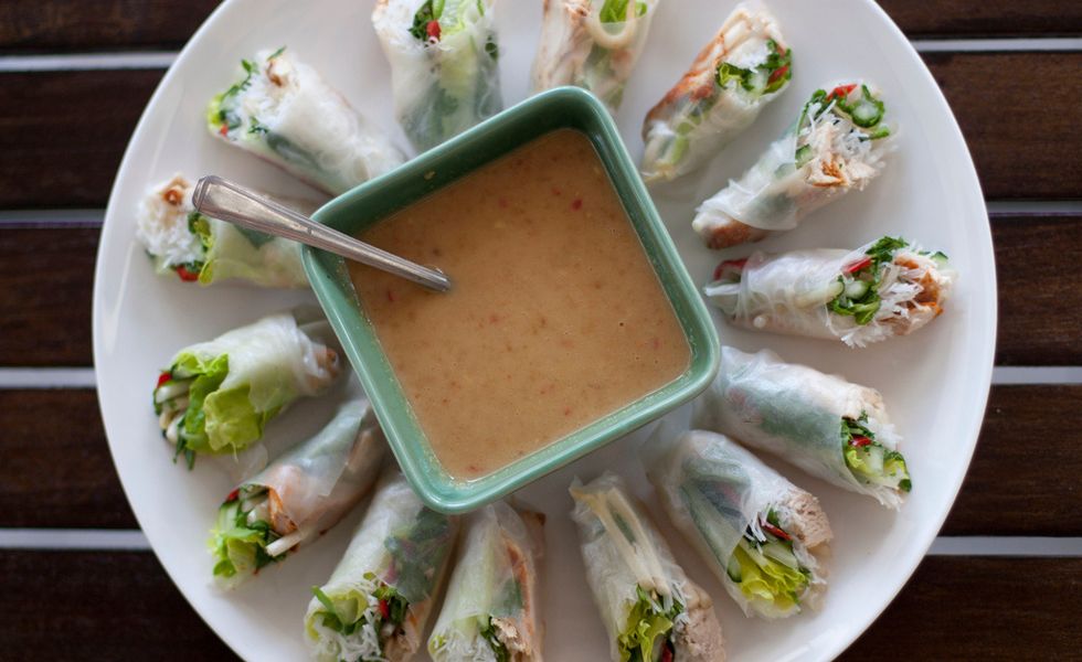 3 fresh spring rolls for a healthy lunch