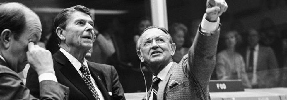 Commentary: He’s no Ronald Reagan.