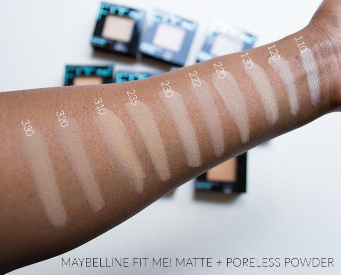 Maybelline fit me powder deals swatches