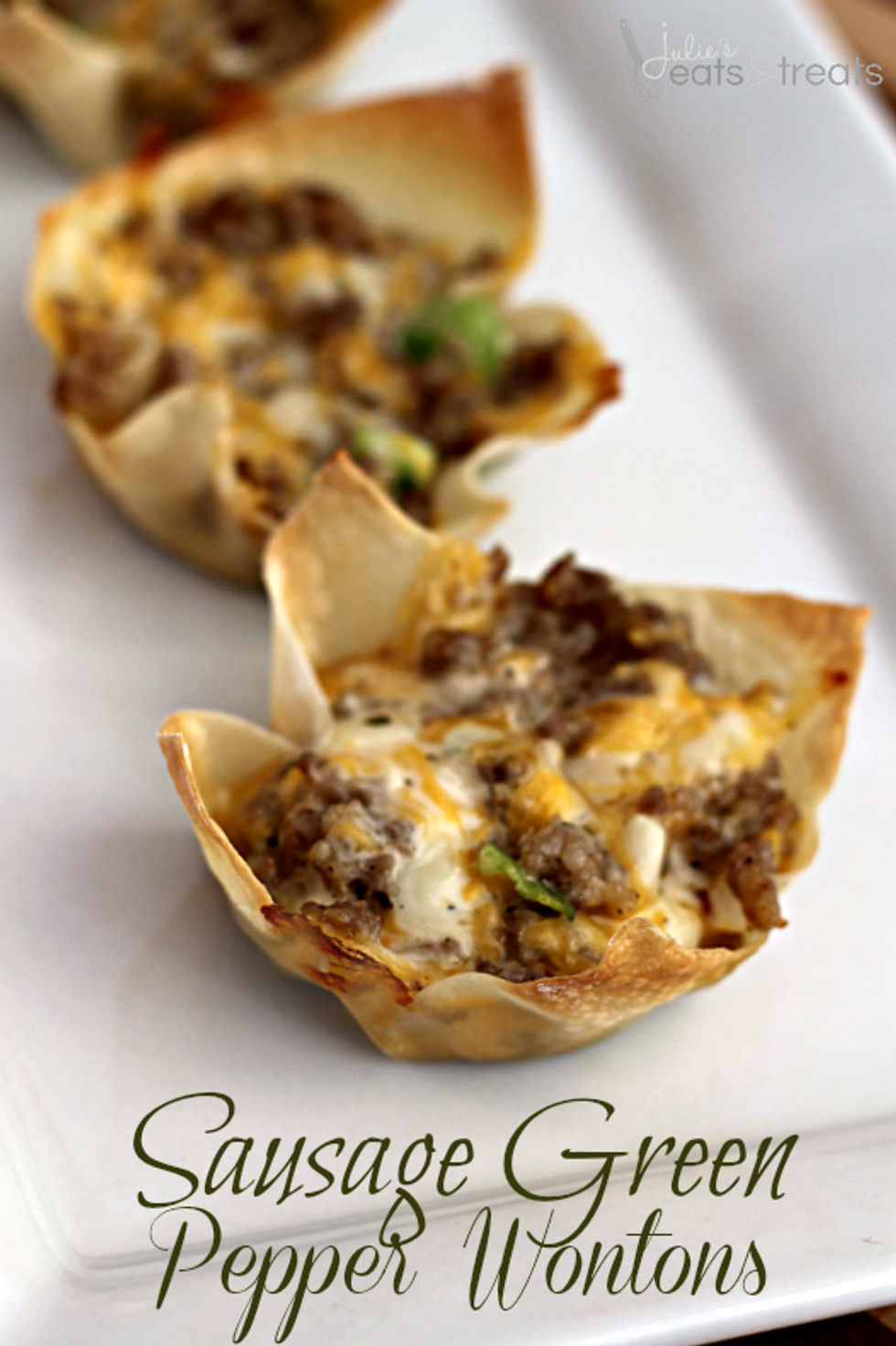 Sausage Green Pepper Wontons My Recipe Magic