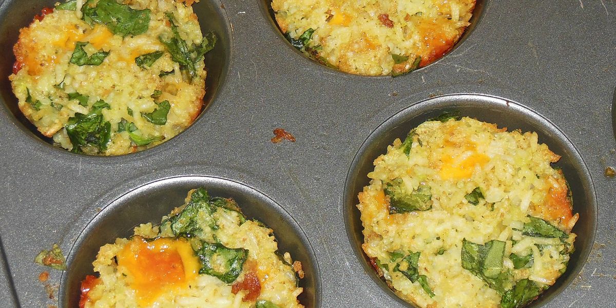 Muffin Tin Rice & Spinach Cups - My Recipe Magic-image