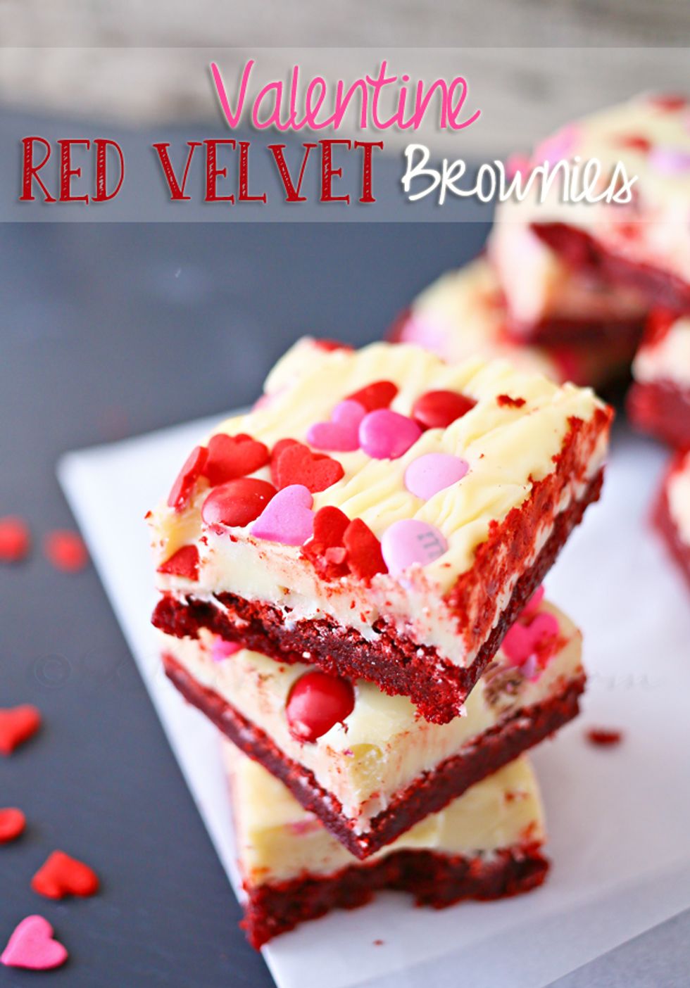 Valentine Red Velvet Brownies - My Recipe Magic