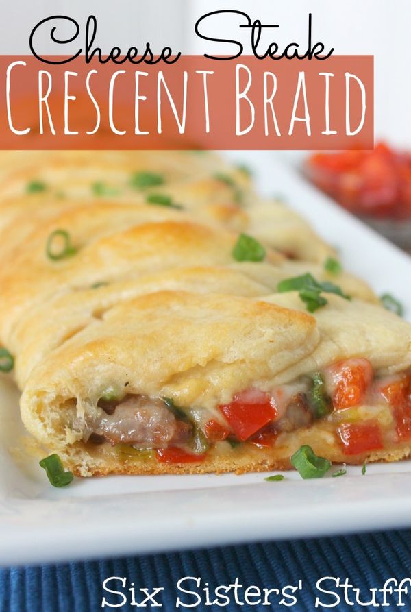 Philly Cheesesteak Crescent Braid, Recipe