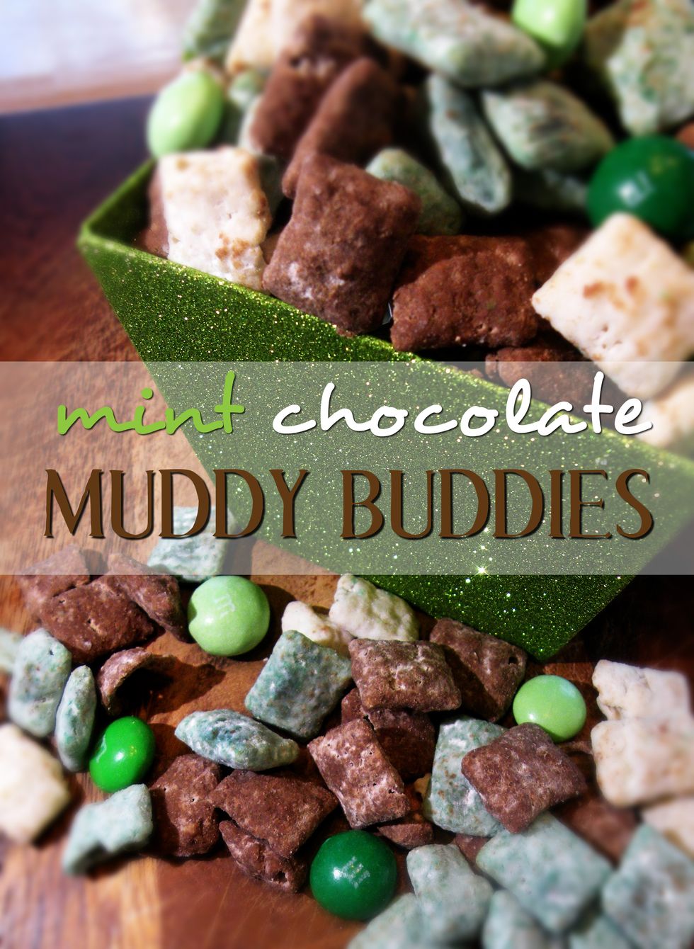 Mint Chocolate Muddy Buddies (made with Andes Mints!) - My Recipe Magic