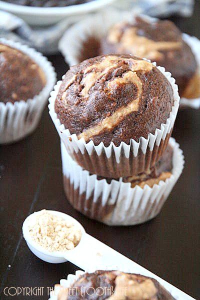 Skinny Chocolate Swirl PB2 Banana Muffins My Recipe Magic   Img 