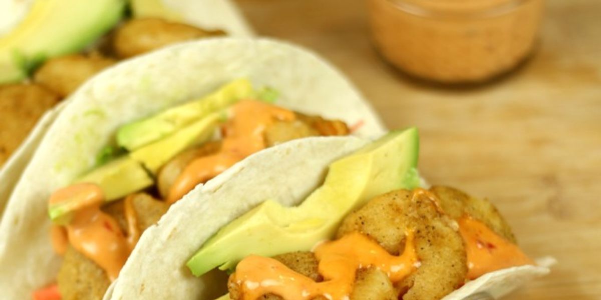 Shimp Tacos with boom boom sauce My Recipe Magic