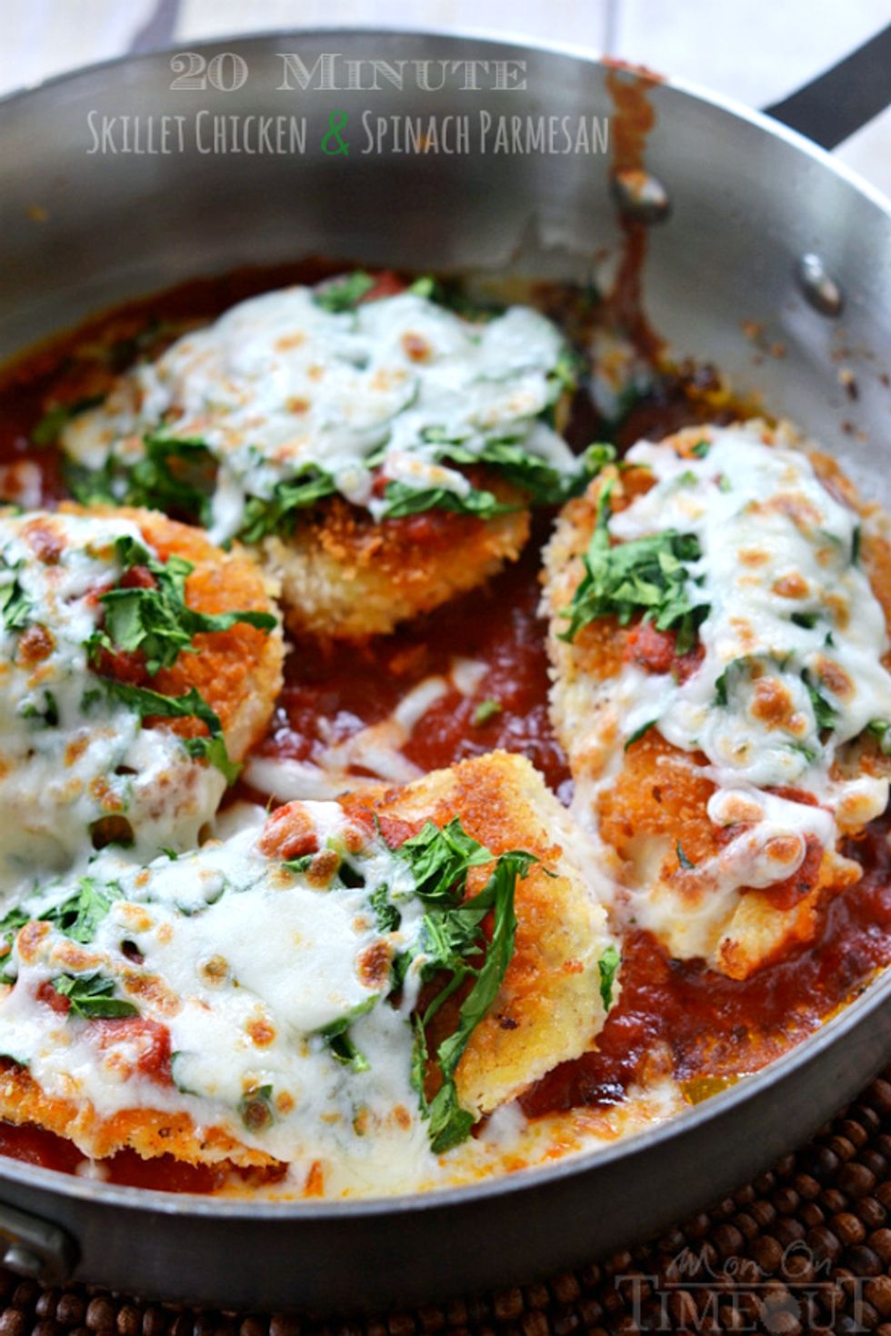 20 Minute Skillet Chicken and Spinach Parmesan - My Recipe Magic
