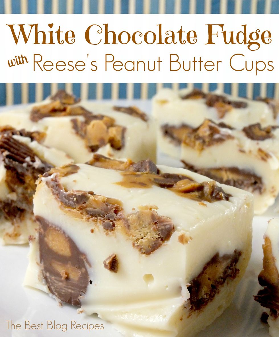 White Chocolate Reese Peanut Butter Cup Fudge Bites My Recipe Magic 