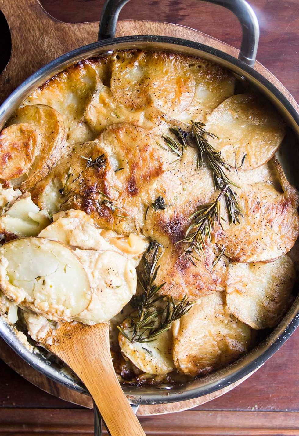 Brown Butter Potatoes au Gratin with Gruyere and Caramelized Onions