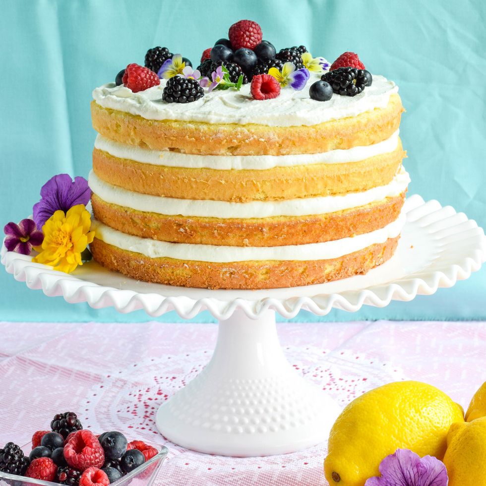 Lemon Burst Sponge Cake with Ricotta Cream My Recipe Magic
