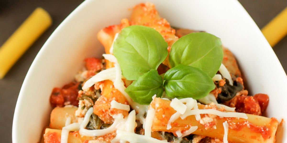 Slow Cooker Baked Ziti With Mushrooms and Spinach - My Recipe Magic