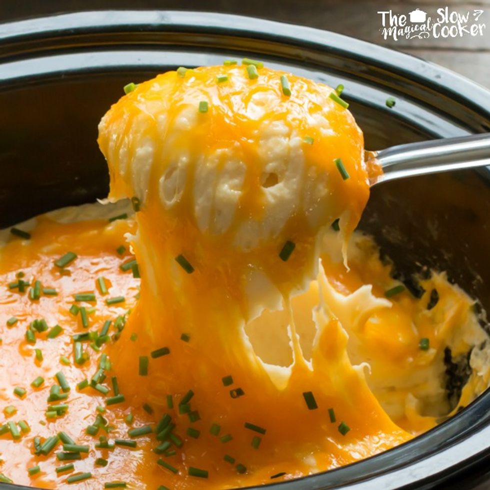 Slow Cooker Cheesy Mashed Potatoes - My Recipe Magic