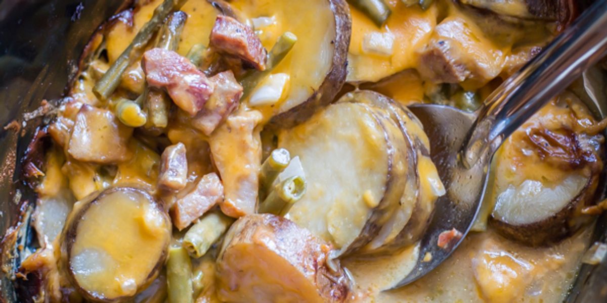 Slow Cooker Vintage Ham and Potato Dinner - My Recipe Magic