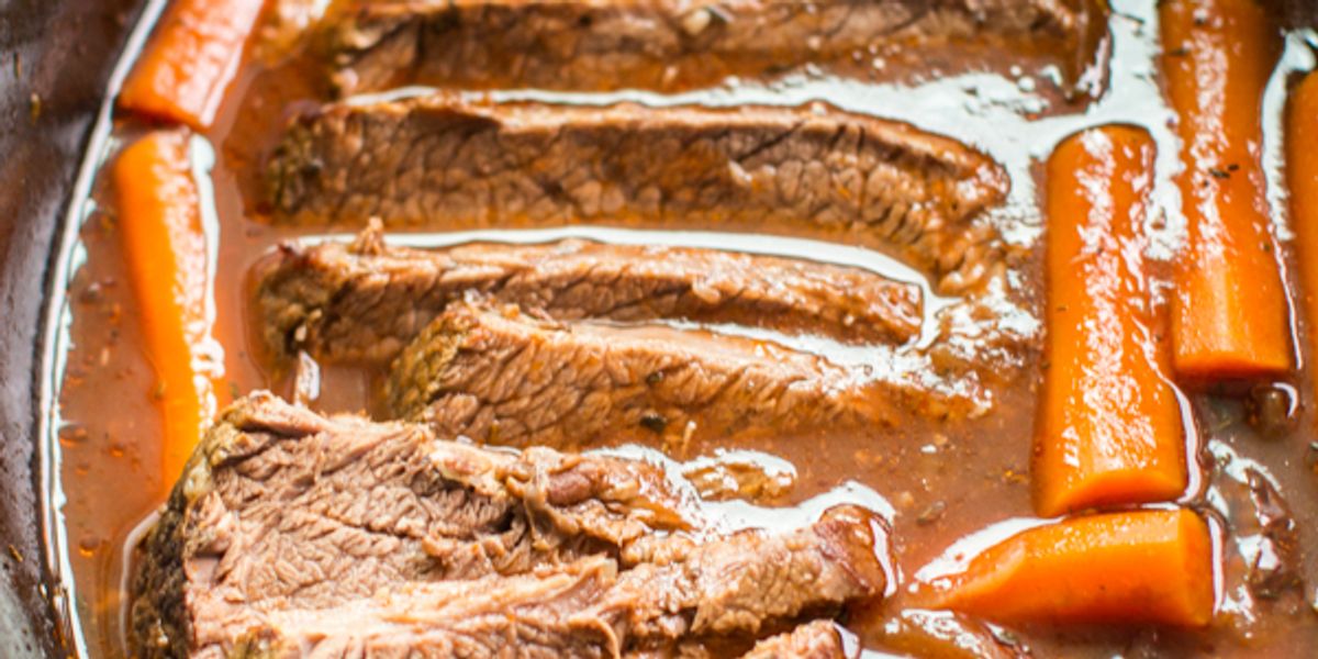 Slow Cooker Red Wine Beef Brisket - My Recipe Magic