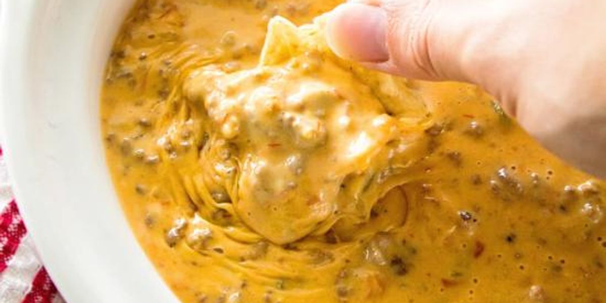 Spicy Crock Pot Cheesy Hamburger Dip My Recipe Magic