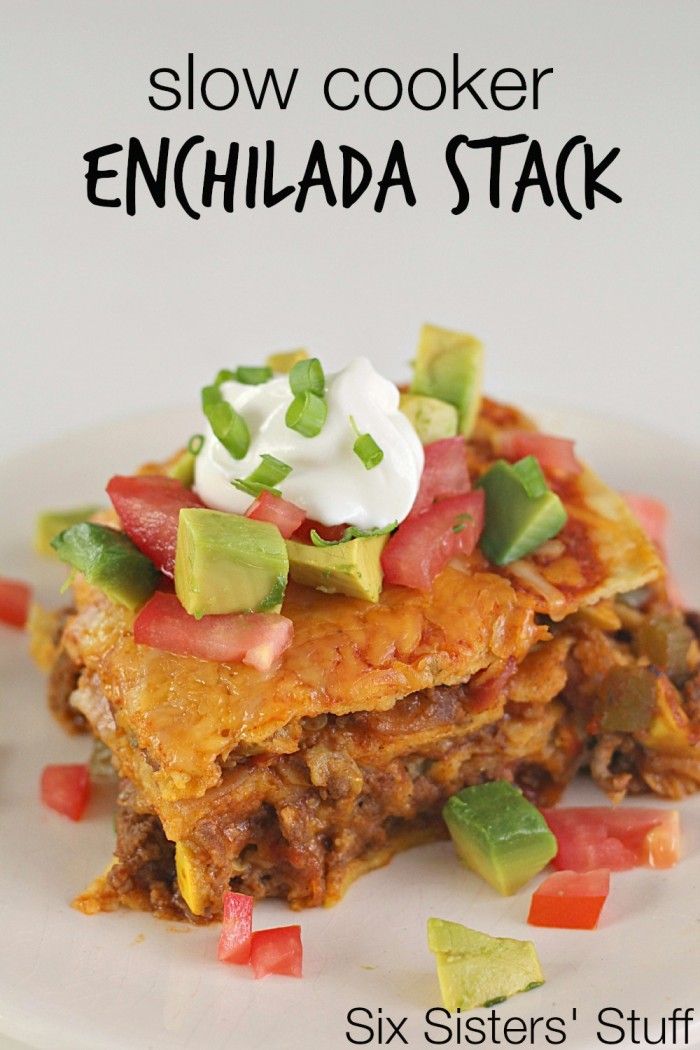 Slow Cooker Beef Enchilada Stack Recipe - My Recipe Magic