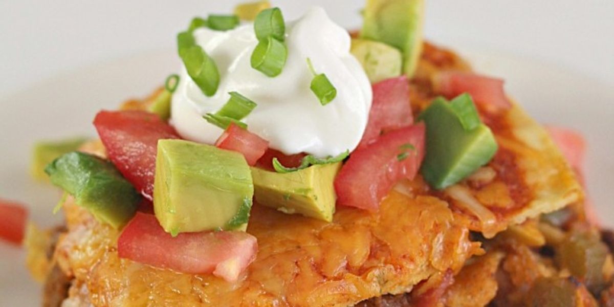 Slow Cooker Beef Enchilada Stack Recipe My Recipe Magic