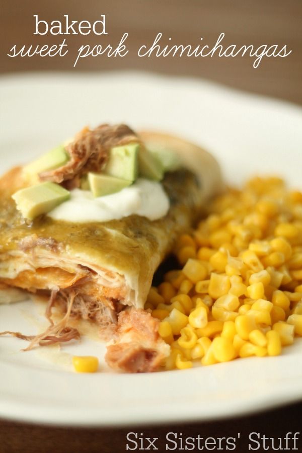 The BEST Baked Sweet Pork Chimichangas Recipe