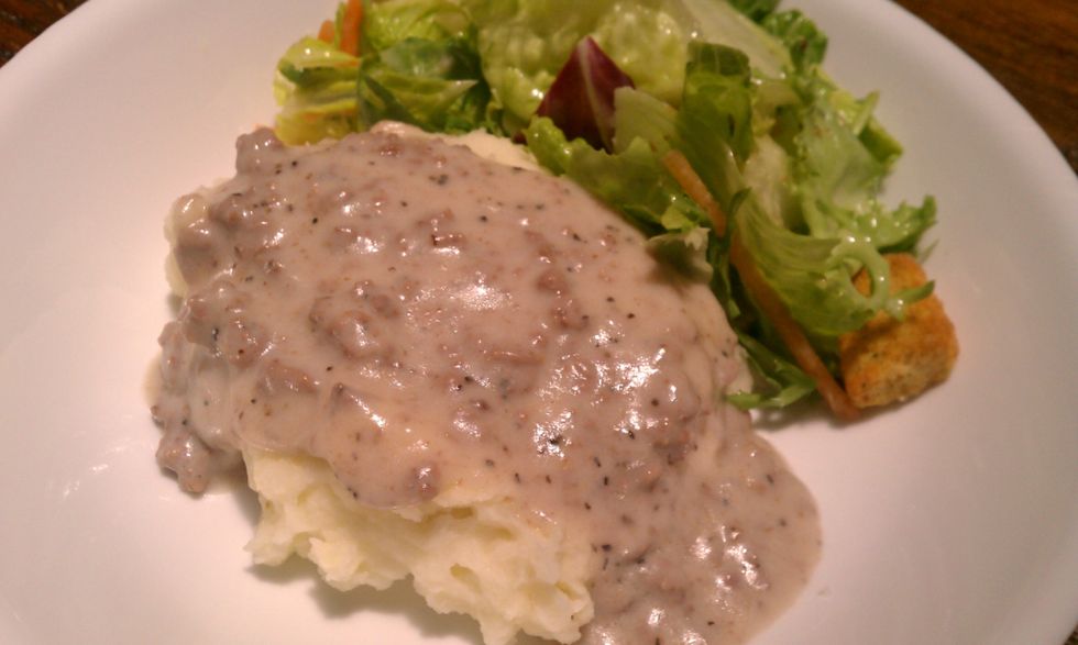 Hamburger Gravy Over Mashed Potatoes Recipe