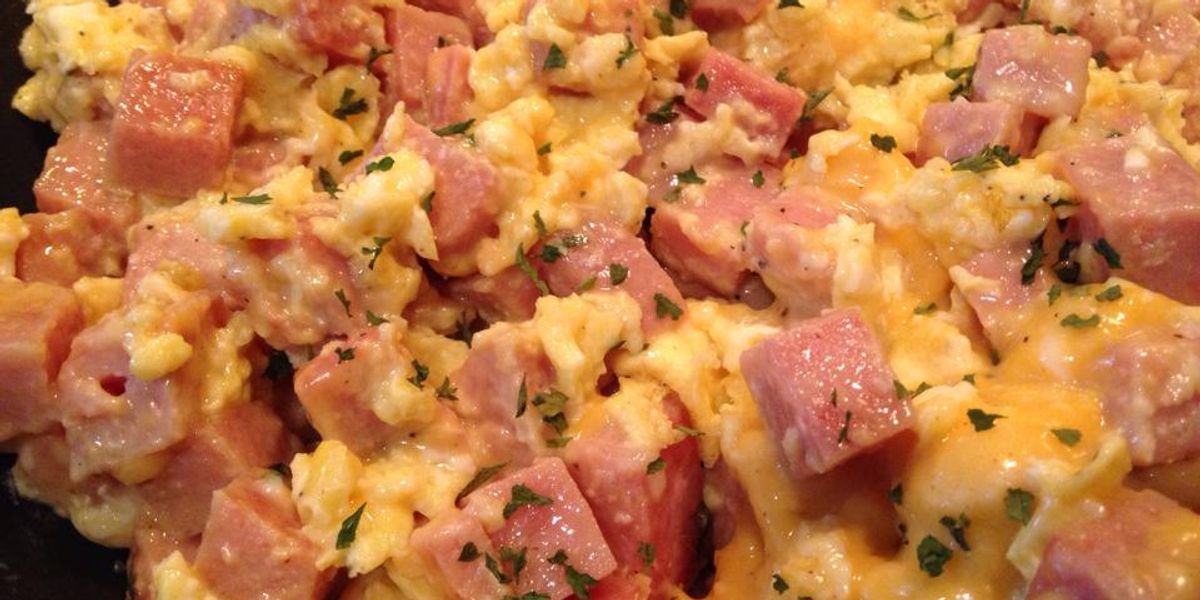 Cheesy Spam and Eggs - My Recipe Magic