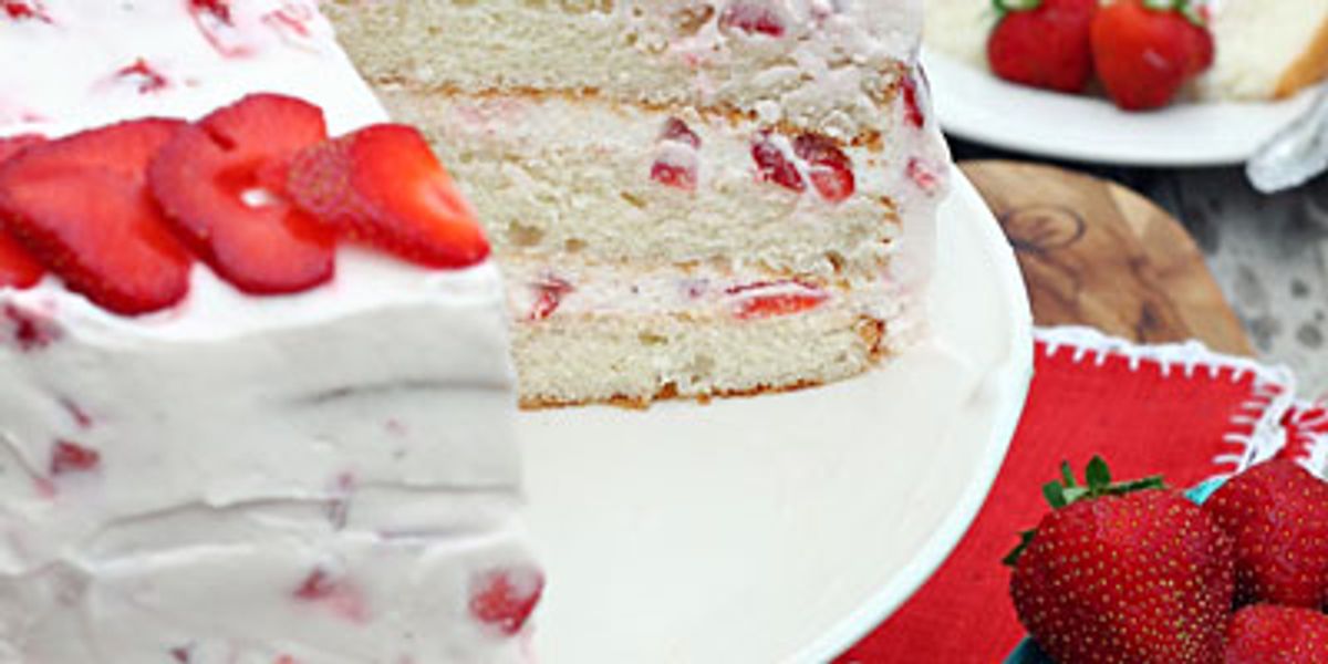 Strawberries and Cream Layer Cake - My Recipe Magic
