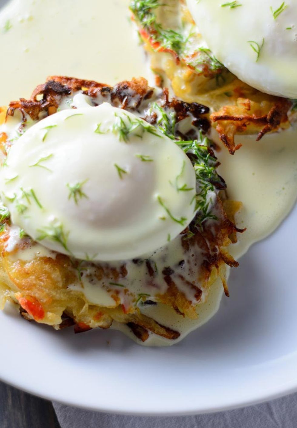 Homemade Hash Browns topped with Eggs Benedict My Recipe Magic