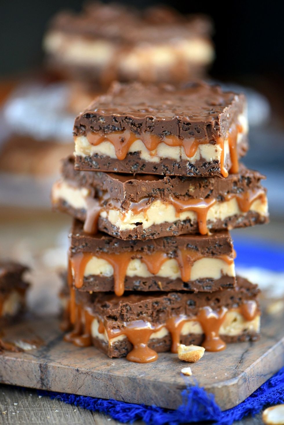 No Bake Snickers Crunch Bars - My Recipe Magic