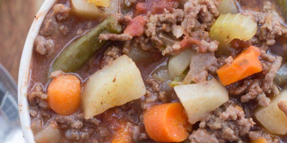 Slow Cooker Hamburger Soup - My Recipe Magic