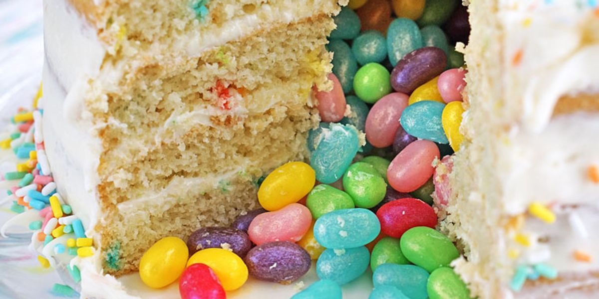 Gluten Free Surprise Inside Jelly Bean Cake My Recipe Magic