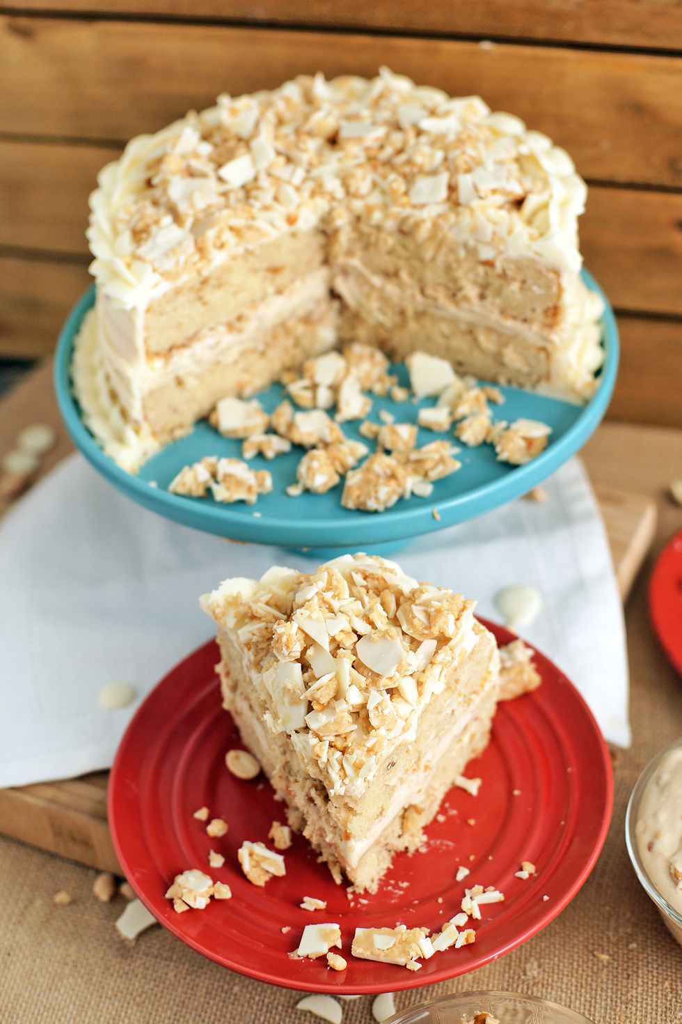 White Chocolate Peanut Butter Cake with Peanut Butter Filling My