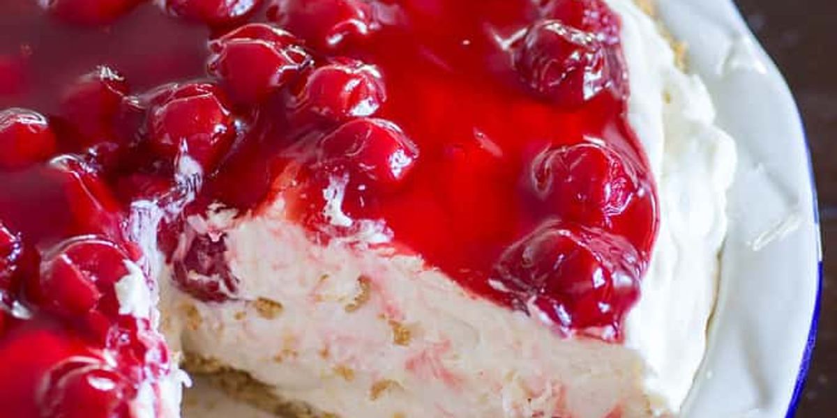 NO BAKE CHERRY CHEESECAKE FLUFF PIE My Recipe Magic
