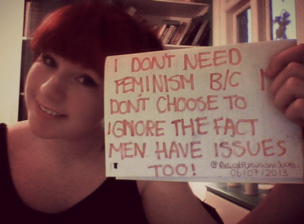 Has no issues. I don't need feminism because i Love my big brother's dick!. I dont need man if i have this.