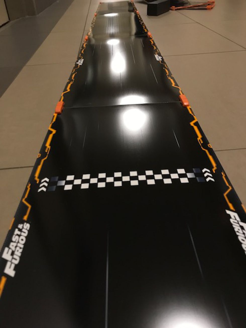 Setting up tracks, we took off the guardrails for the Anki Overdrive Fast & Furious edition.