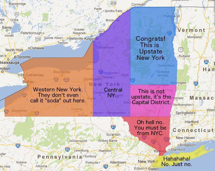 what part of new york state is considered upstate