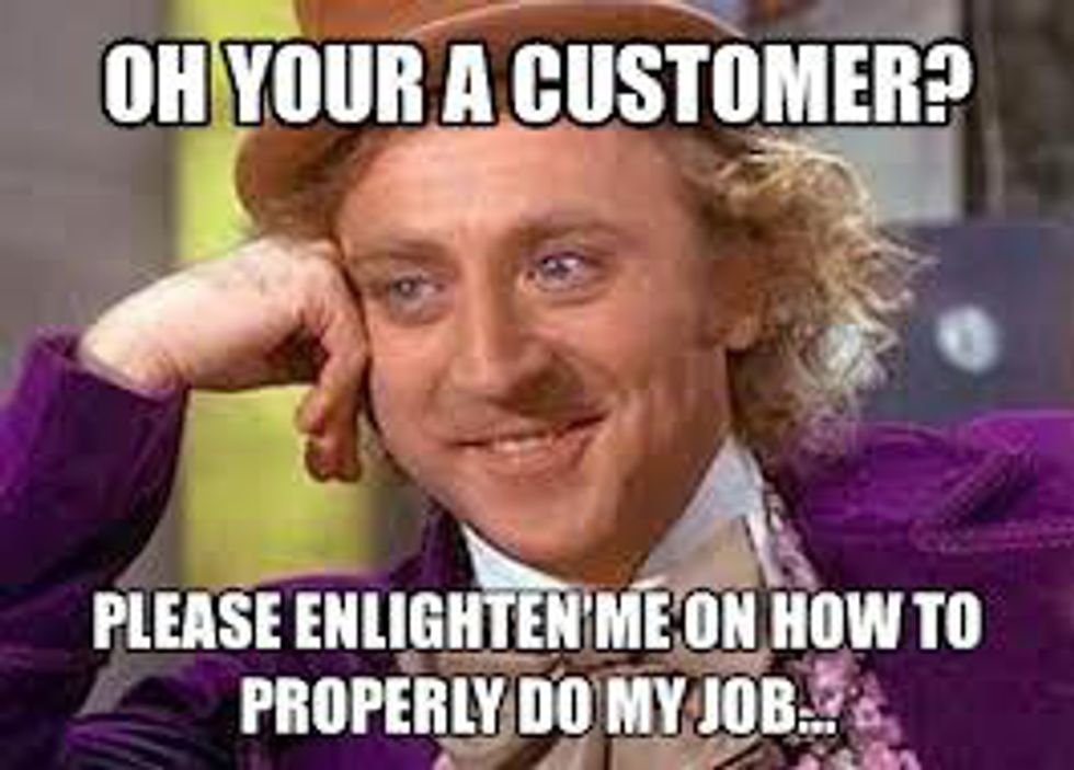 Customer service meme.