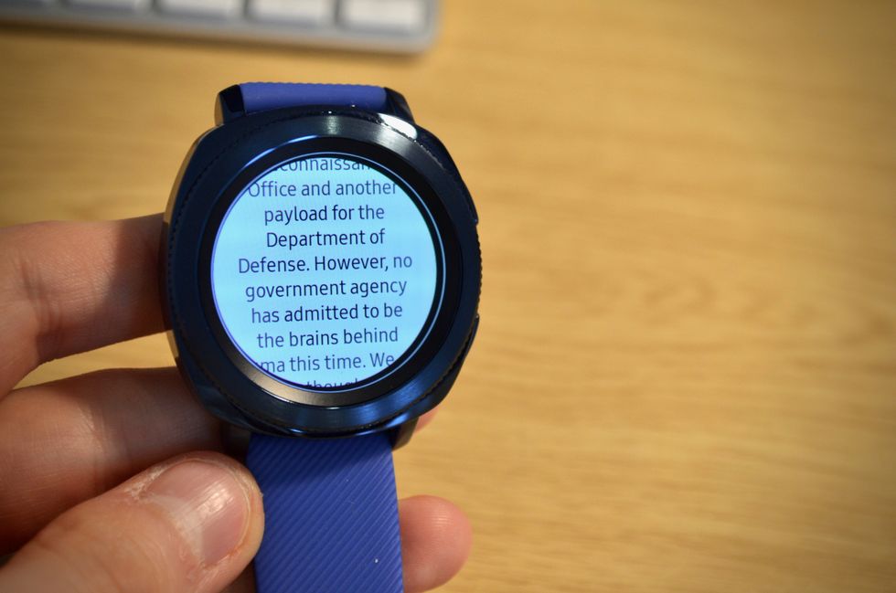 a photo of Samsung Gear Sport Smartwatch showing app