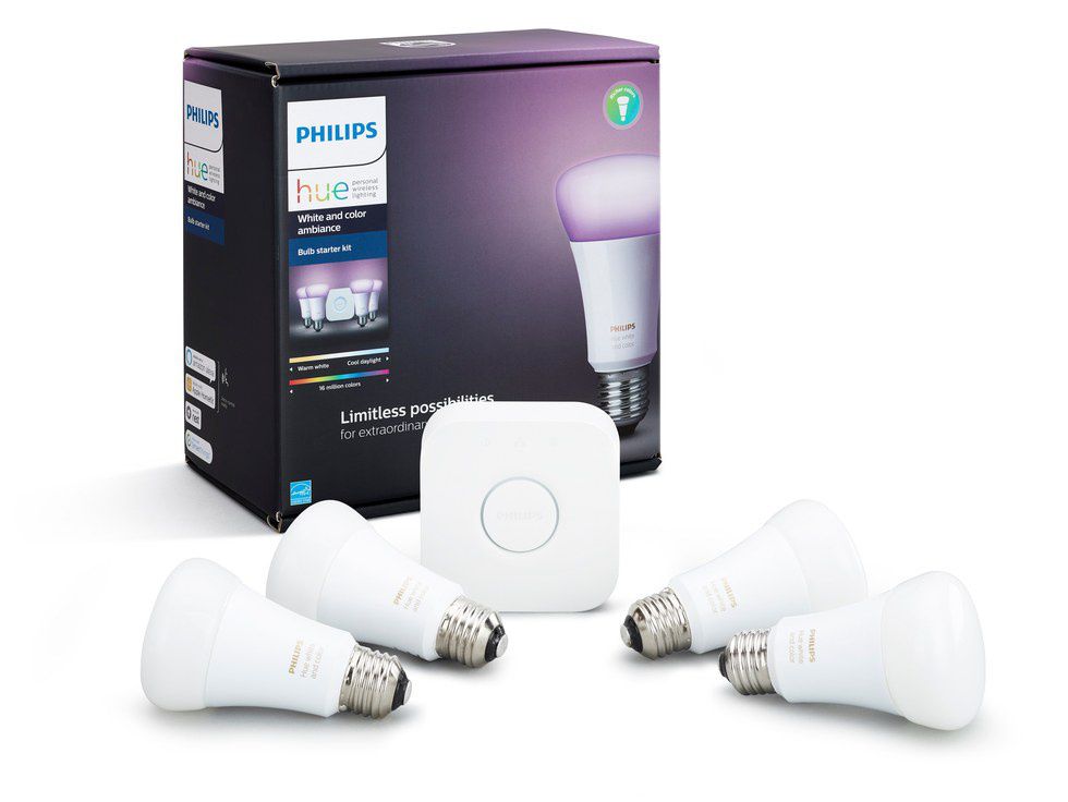 Philips Hue starter kit A19 bulbs.