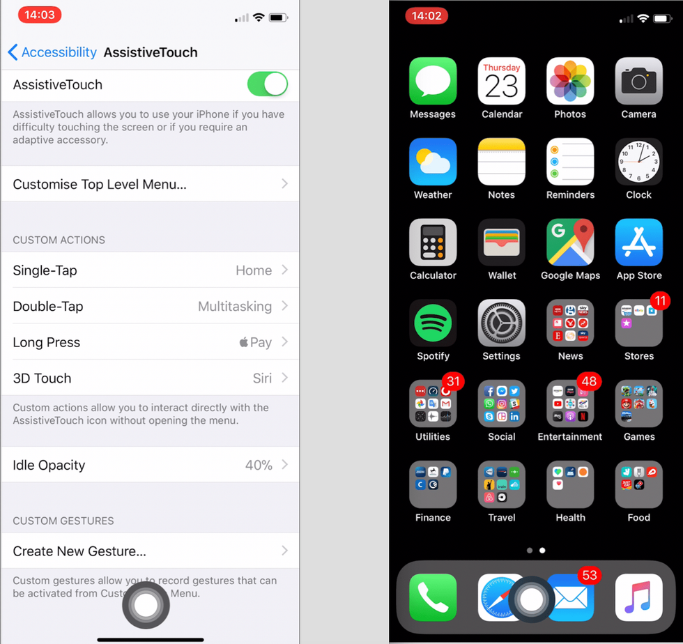 Apple iPhone X home button hack with iOS Accessibility Gearbrain