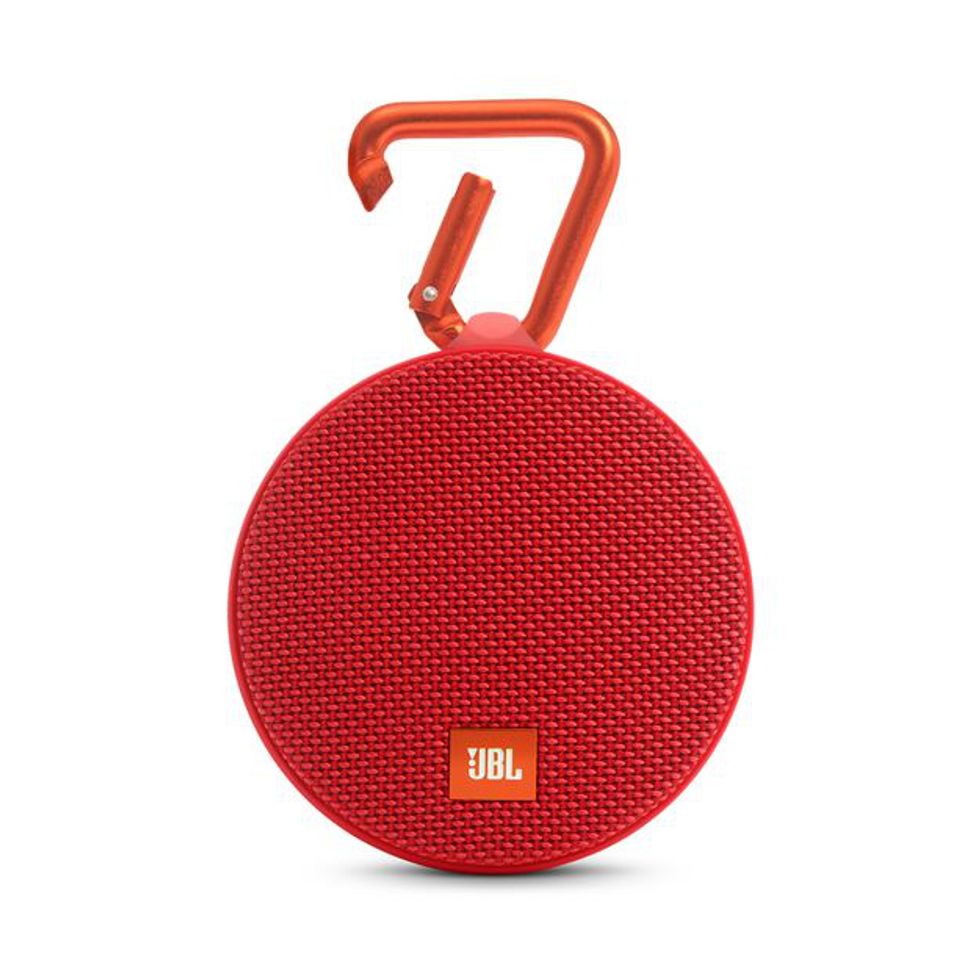 The JBL Clip 2 speaker has up to eight hours of playback time \u2014 more than enough time to scrub clean